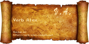 Verb Alex névjegykártya
