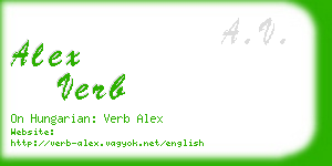 alex verb business card